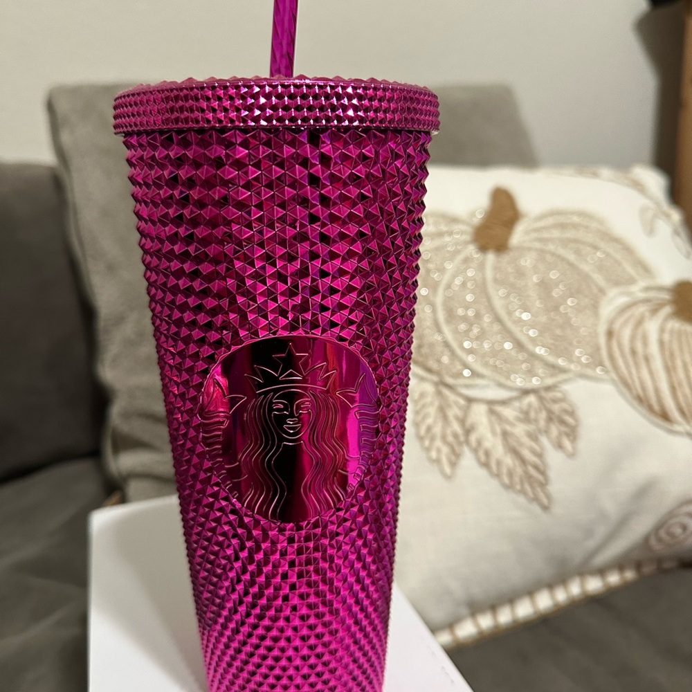 Starbucks Fuchsia Studded Tumbler with Straw